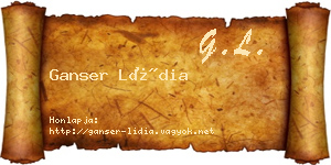 Ganser Lídia névjegykártya
